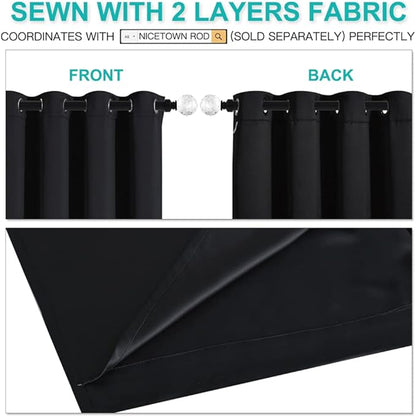 NICETOWN Cold Blocking 100% Blackout Curtains, Durable Black Lined Blackout - Image 4