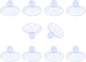 10 Pack Glass Tableholders - 18mm Rubber Suction Cups by Qjaiune