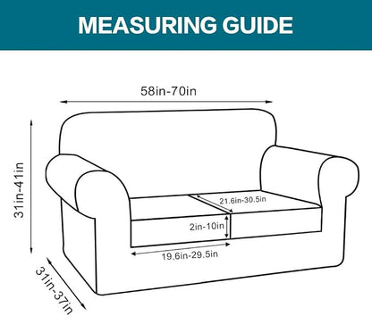 Turquoize 3 Piece Sofa Covers for 2 Cushion Couch Sofa Slipcover Soft Couch - Image 2