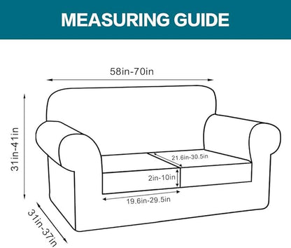 Turquoize 3 Piece Sofa Covers for 2 Cushion Couch Sofa Slipcover Soft Couch - Image 2