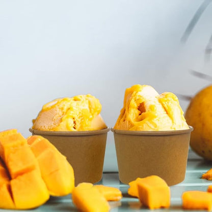 50 SET 8OZ Kraft Paper Soup Cups with Lids Compostable Paper Food Cup with Vented Lid, Disposable Ice Cream Cup, Great For Restaurants, Take Outs, or To-Go Lunch