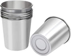 Resinta 6 Pack 5 oz Stainless Steel Cups Metal Shatterproof Stackable Pint Drinking Cups for Kids