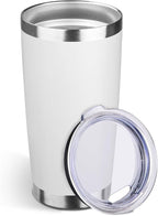 StarSpeed 20oz Tumbler Bulk with Lid, Stainless Steel Insulated Tumblers Double Wall Vacuum Insulated Travel Mug, Powder Coated Coffee Cups for Hot and Cold Drinks(White,1)