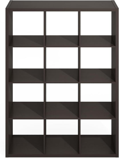 Furinno Simple Cube Storage Organizer, 12-Cube Display Shelf, Open Back - Image 7