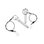 uxcell 2 Pcs Quick Release Pin, 3/8" x 1.5"(Dia. x L) Push-Button Ball Locking Pin 304 Stainless Steel Ring Handle Locking Pin with Wire for Audio Bimini Top Marine, Silver