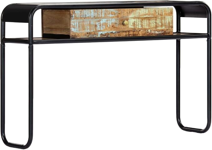 Console Table with 1 Drawer and 2 Compartments, 46.5"x11.8"x29.5" Solid by LoibinfenFurniture