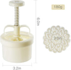 180g 5pcs Cookie Stamps Thickness Adjustable Moon Cake Mold Set, Cookie Press DIY Decoration Hand Press Cutter Cake Dessert Mold