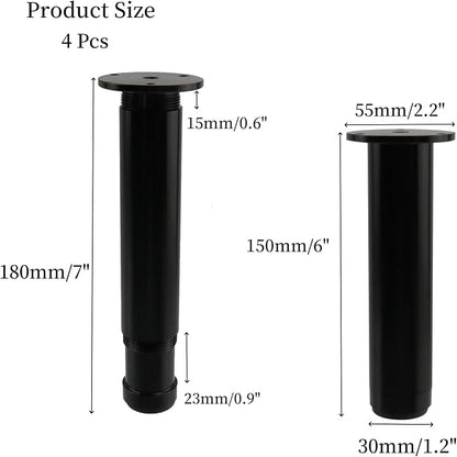 4 PCS Metal Adjustable Furniture Sofa Legs, Heavy Duty Bed Frame Center Slat - Image 2