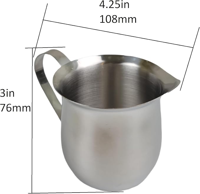 Rattleware 8 oz Brew Pitcher - Premium Stainless Steel Latte Art Milk Frothing Pitcher with Drip-Resistant Spout & Ergonomic Handle, Perfect for Baristas & Home Use