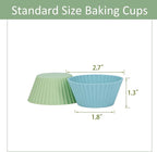 Silicone Baking Muffin Cups 12 Pack, Reusable Cupcake Liners Cake Molds, BPA Free, Dishwasher Safe(White, Green, Navy, Dusty Blue)