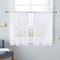 SpaceDresser White Kitchen Sheer Valance Curtains 30 Inch, Voile Sheer Cafe by SpaceDresser