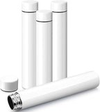 Vesici Slim Water Bottle 8.8 oz Small Stainless Steel Purse Compact Insulated Water Bottles Camping Travel Backpack Pocket Flask for Car Cold Coffee Tea(White,4 Pack)