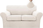 Turquoize 3 Piece Sofa Covers for 2 Cushion Couch Loveseat Slipcover Soft Couch by Turquoize