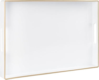 MAONAME White Decorative Tray for Coffee Table, Modern Serving Tray by MAONAME