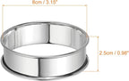 HARFINGTON 6pcs Crumpet Rings 3.15" Nonstick Round Cake Ring Stainless Steel Double Rolled English Pastry Rings for Kitchen Baking Crumpet Dessert, Silver