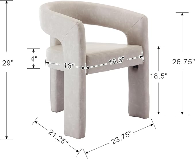 BESTANO Set of 6 Modern PU Leather Upholstered Dining Chairs - Image 2