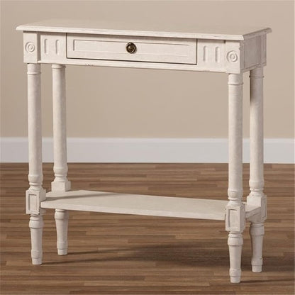 Baxton Studio Ariella Country Cottage Farmhouse Whitewashed 1-Drawer Console - Image 8
