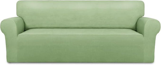 PureFit Stretch Oversized Couch Covers Fleece Sofa Slipcovers Sage Green | by PureFit