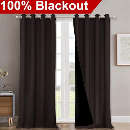 NICETOWN Full Shading Curtains 90 inches Long 2 Panels Set - Image 2