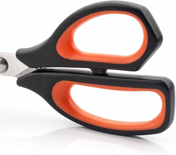 Arcos Kitchen Scissors 8 Inch Stainless Steel. Scissors for Meat Use. Polypropylene Handle and 235 mm Blade. Series Prochef. Black and Red Color