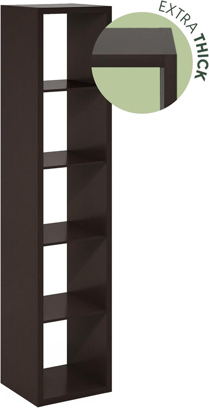 Furinno Cubicle Book Shelf, 5-Cube Bookshelf, Extra Thick Horizontally & - Image 8