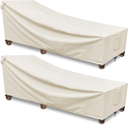 Outdoor Chaise Lounge Covers Waterproof Patio Lounge Chair Covers, 600D by GoldenRaindrop