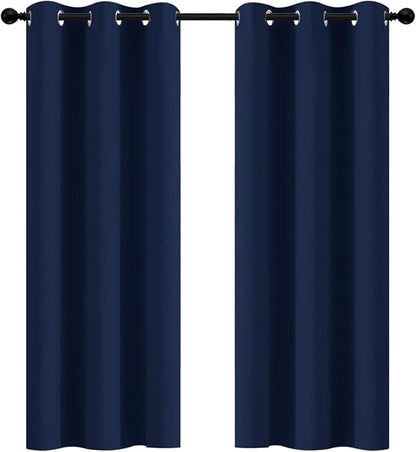 Yakamok Room Darkening Curtains 42x72 inch Length Navy Blue-Living Room | 2 by Yakamok