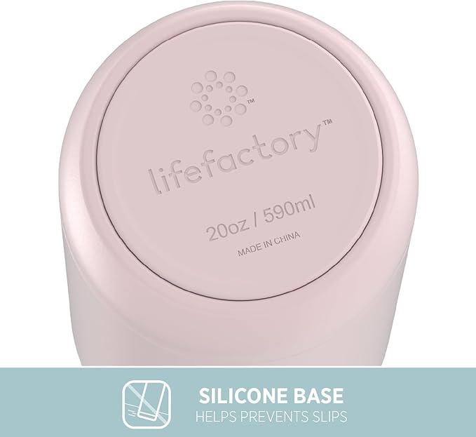 Lifefactory 20-Ounce Stainless Steel Vacuum-Insulated Sport Bottle, Desert Rose