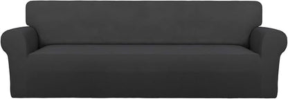 PureFit Stretch Couch Covers for Sofa 4 Seater Slipcovers Dark Gray | 1-Piece by PureFit