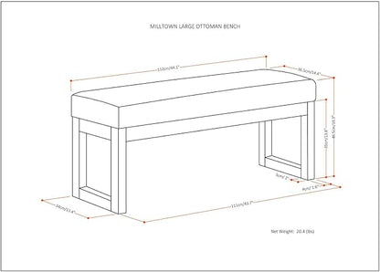 SIMPLIHOME Milltown Large Ottoman Bench - Image 3