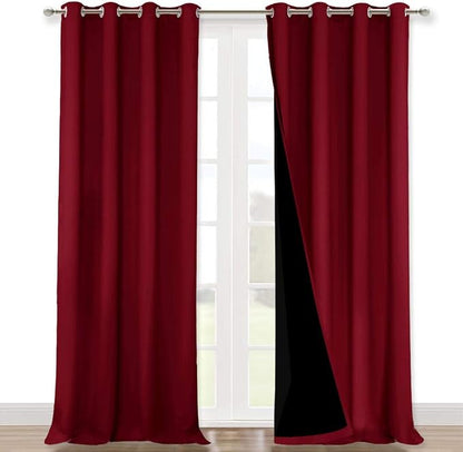 NICETOWN Cold Blocking 100% Blackout Curtains, Durable and Soft Black Lined by NICETOWN
