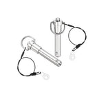 uxcell 2 Pcs Quick Release Pin, 1/2" x 2.52"(Dia. x L) Push-Button Ball Locking Pin 304 Stainless Steel Ring Handle Locking Pin with Wire for Audio Bimini Top Marine, Silver