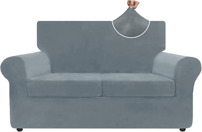 ZNSAYOTX Luxury Velvet Sofa Cover 3 Piece Stretch Loveseat Covers by ZNSAYOTX