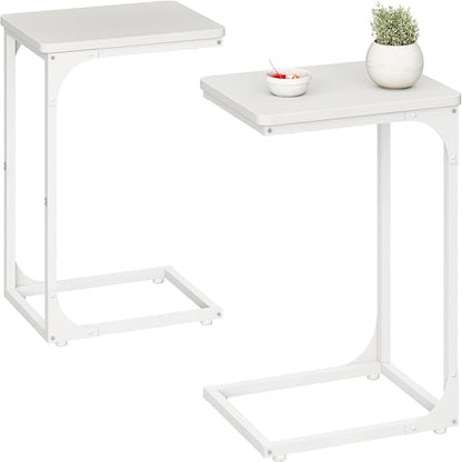 QEEIG C Table Side Table Set of 2 Living Room Sets C Shaped Couch Tray End by QEEIG