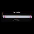 HARFINGTON Fondant Rolling Pin 20 Inch x 1.38 Inch Adjustable Guide Rings Non-Stick PP Plastic Fondant Roller Dough Roller Kitchen Decorating Tools for Cookie Pastry Pizza Clay