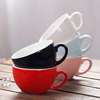 Manual Brew Coffee Cup and Saucer, Latte Art Cappuccino for Coffee Shop and Barista (Glossy Red, 8.5 oz)