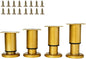 4PCS Adjustable 3.1-4.7 Inch Metal Furniture Legs Brass Furniture Replacement by SWTOOL