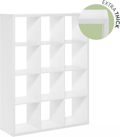 Furinno Cubicle Book Shelf, 12-Cube Bookshelf, Extra Thick Frame Reversible - Image 5