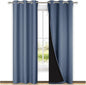 NICETOWN 100% Blackout Curtains Thermal, Stone Blue, 1 Pair, W37 x L80 by NICETOWN