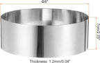 HARFINGTON Round Cake Ring 8 x 2.75 Inch Seamless Stainless Steel Pastry Mousse Dessert Ring Mirror Coating for Baking Cooking Making Tool