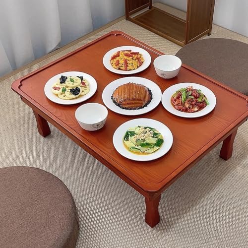 Square Folding Coffee Table, Solid Wood Low Dining Table - Image 6