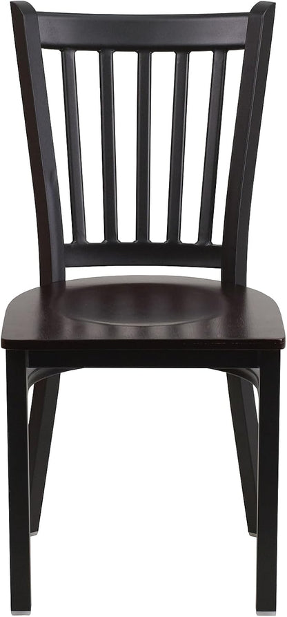 Flash Furniture 2 Pack HERCULES Series Black Vertical Back Metal Restaurant - Image 8