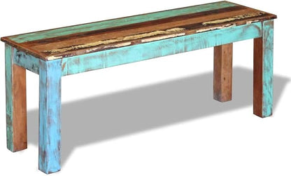 vidaXL Bench Solid Reclaimed Wood Dining Seats Outdoor Home Hall Chair Lounge - Image 7