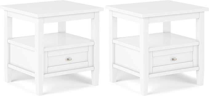 SIMPLIHOME Warm Shaker Solid Wood 20 inch Wide Transitional-Style End Tables in by SimpliHome