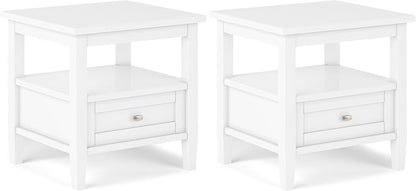 SIMPLIHOME Warm Shaker Solid Wood 20 inch Wide Transitional-Style End Tables in by SimpliHome