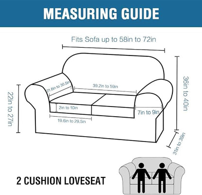 H.VERSAILTEX Real Velvet Plush 3 Piece Stretch Sofa Covers Couch Covers - Image 2