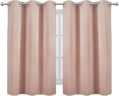 Blush Blackout Curtains/38 x 54 Inch/Set of Two Panels Grommet Living Room - Image 2