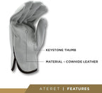 Heavy Duty Durable Cowhide Leather Driver Work Gloves for Truck Driving