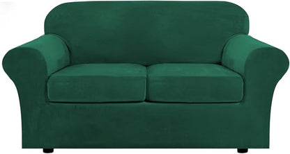 H.VERSAILTEX Real Velvet Plush 3 Piece Stretch Sofa Covers Couch Covers by HVERSAILTEX