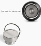 Mother of Pearl Design Stainless Steel Water Bottle 17 oz Leakproof Screw Cap Metal Handle Lid Wide Mouth Double Wall Vacuum Insulated Travel Sport Water Flask Thermo Mug (Crane Pine White)